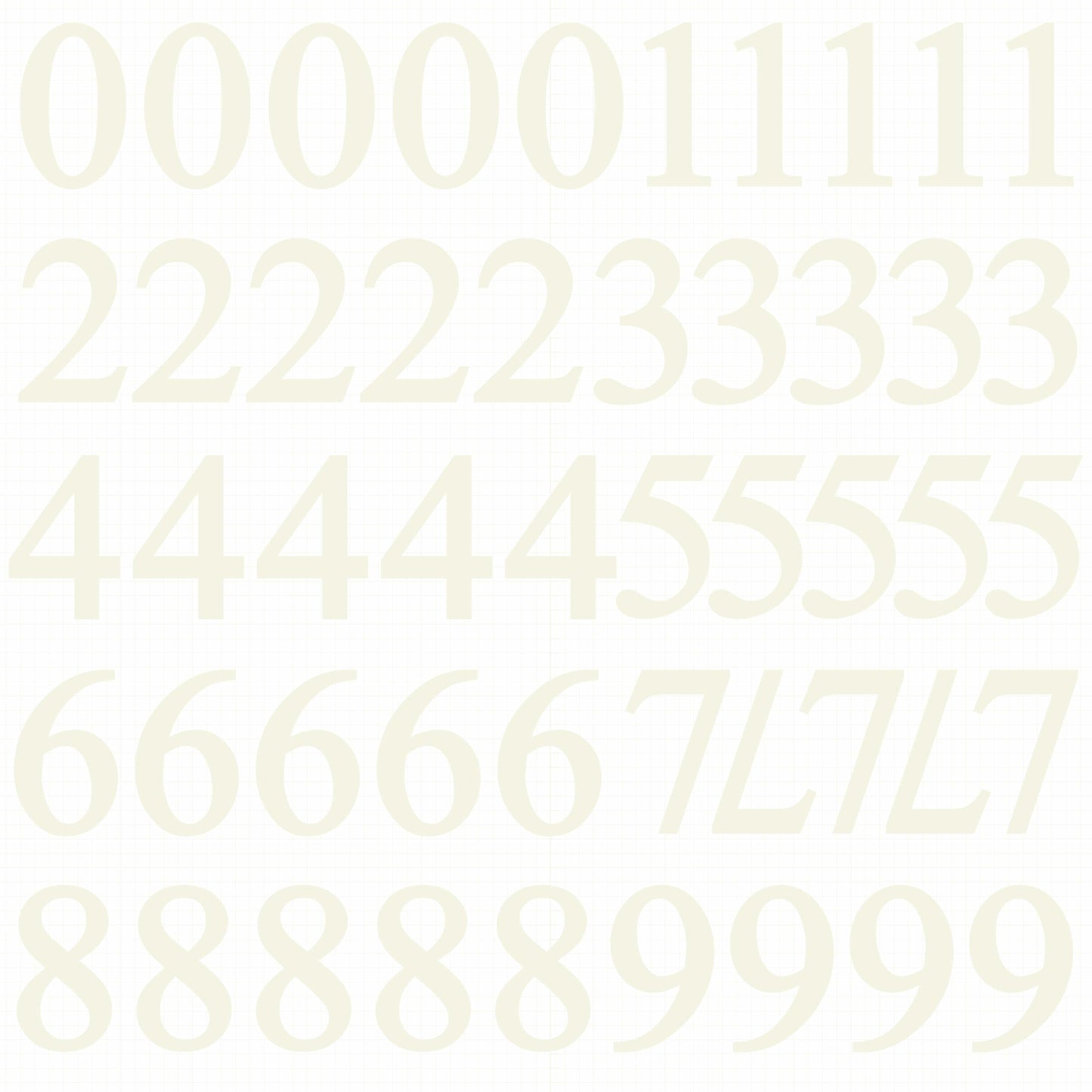 Alpha Stickers - Number Ivory
