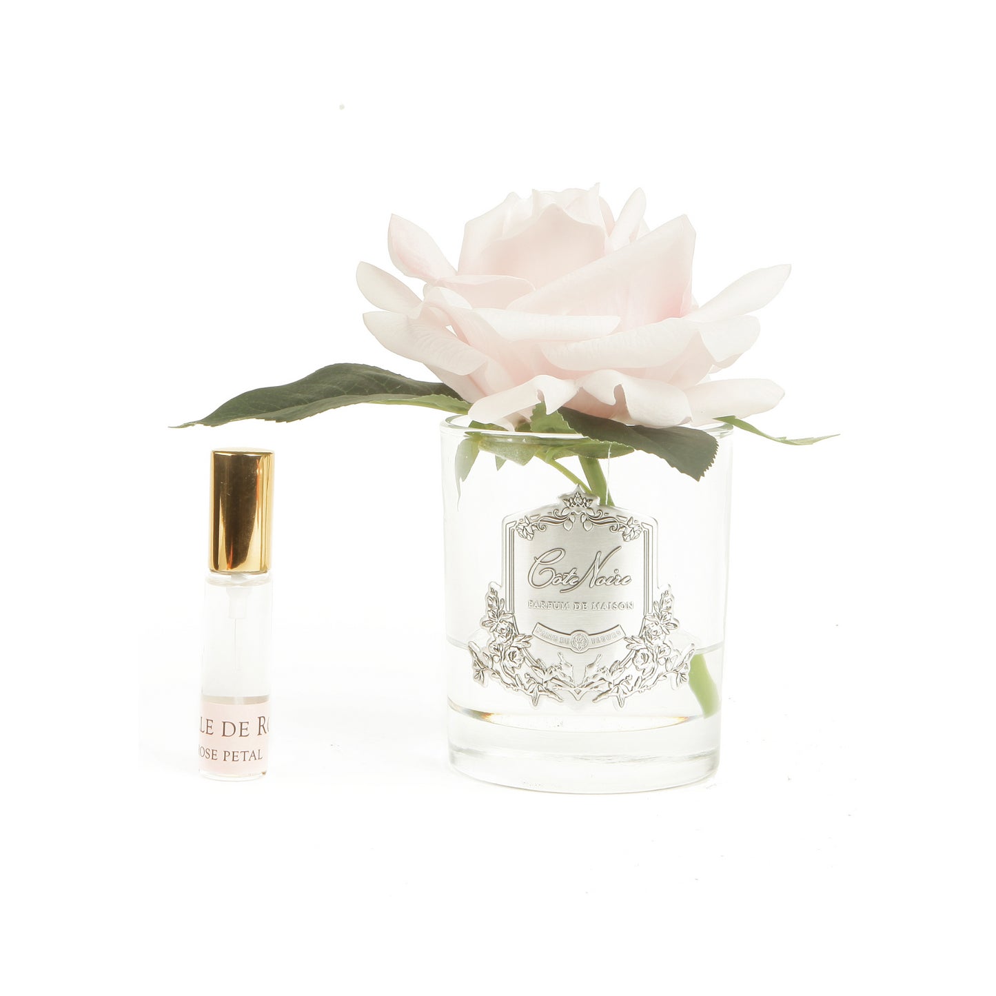 Cote Noire Single Rose - Clear Silver - French Pink