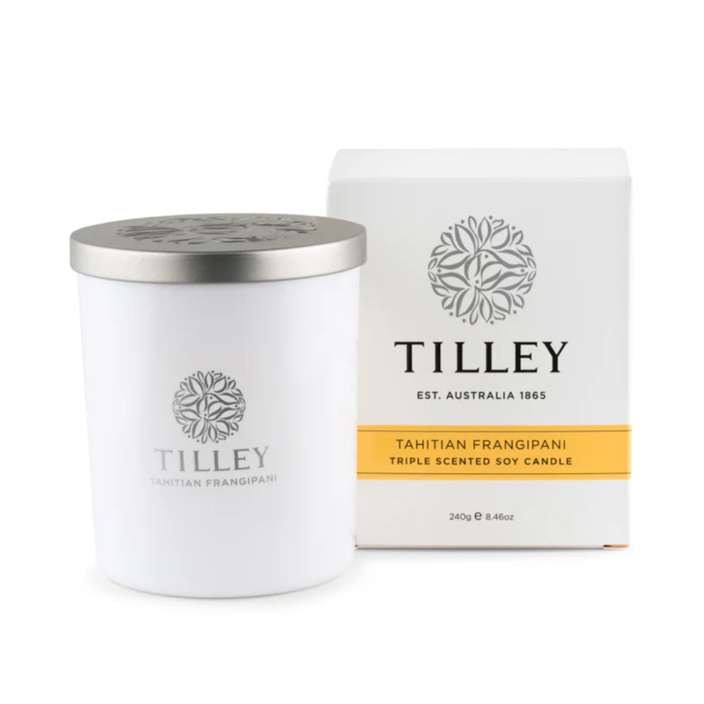 Tilley Tahitia Fangipani Soy Candle 240g/ 45 hour