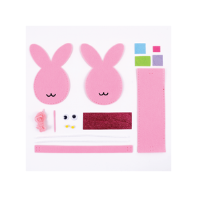 Make Your Own Felt Basket - Circle Pink Rabbit