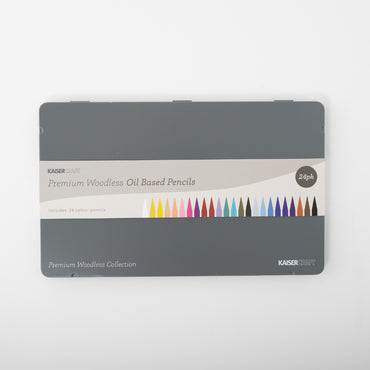 Premium Woodless Oil Based Pencils 24 Pack