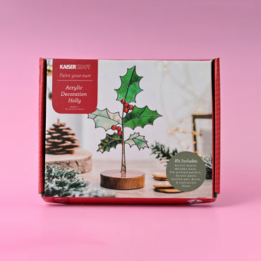 Christmas Paint Your Own Acrylic Decoration Kit - Holly