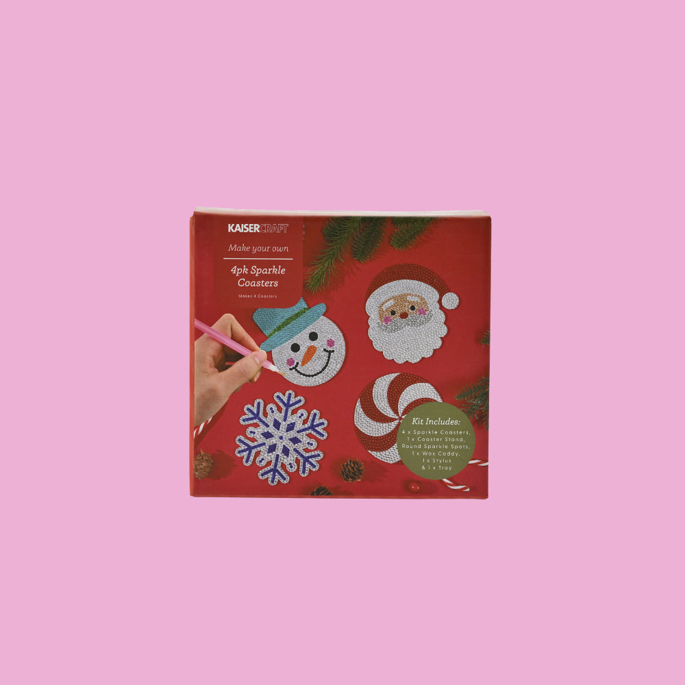 Christmas Sparkle Coaster Kit 4 pack - Festive