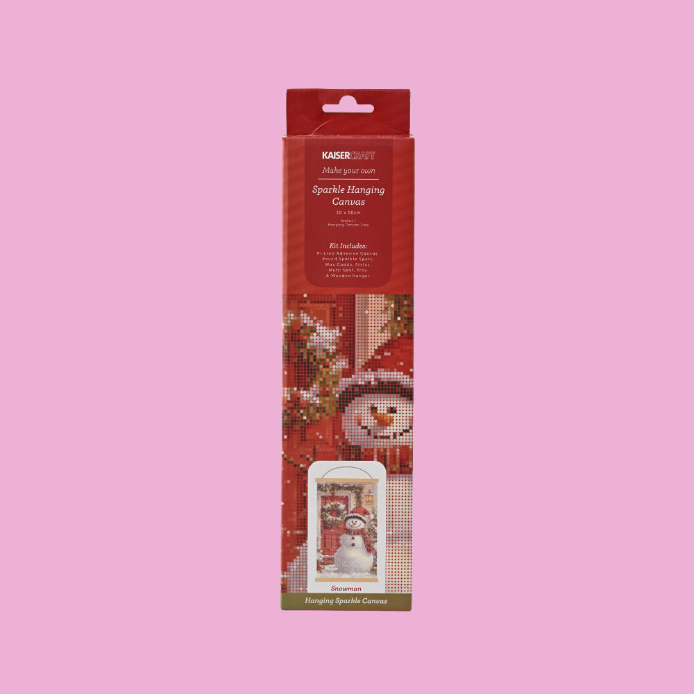 Christmas Sparkle Hanging Canvas 30x50cm - Snowman