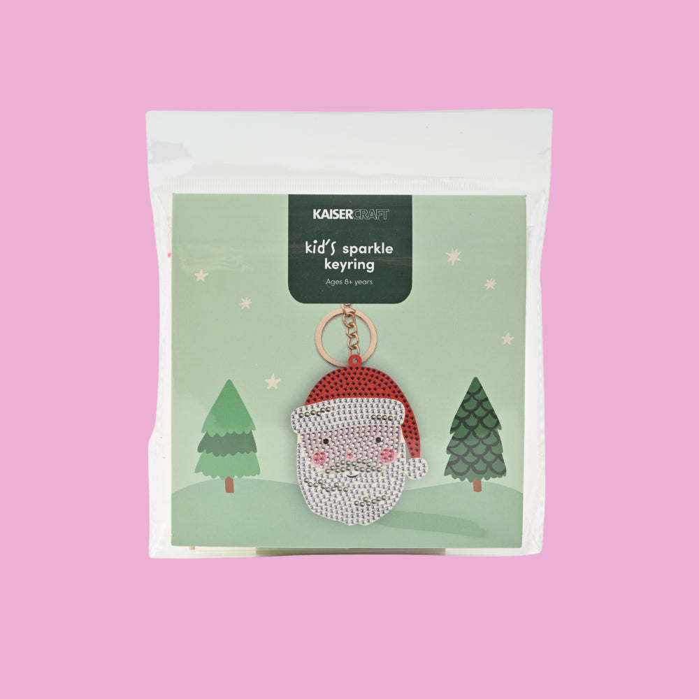 Christmas Sparkle Keyring - Santa