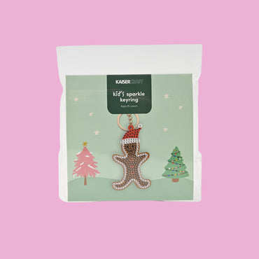 Christmas Sparkle Keyring - Gingerbread Man
