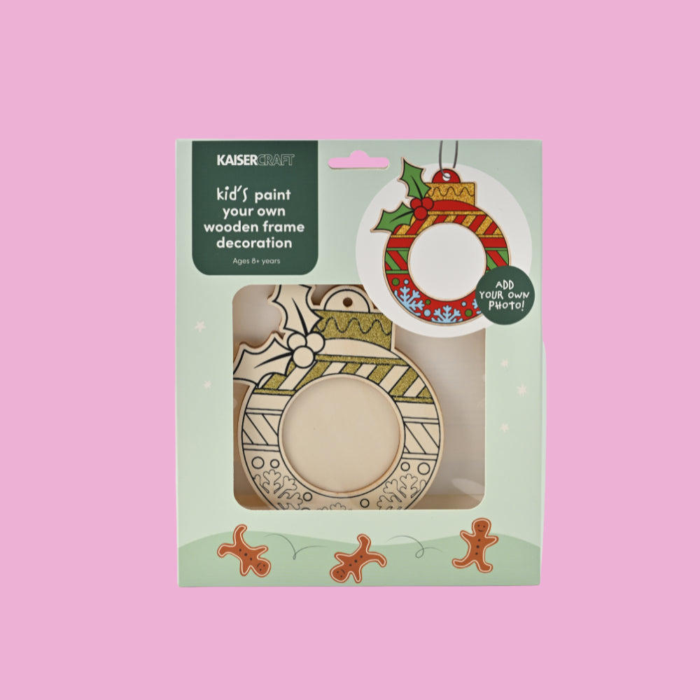 Kids Christmas Paint Your Own Wooden Frame Decoration - Bauble