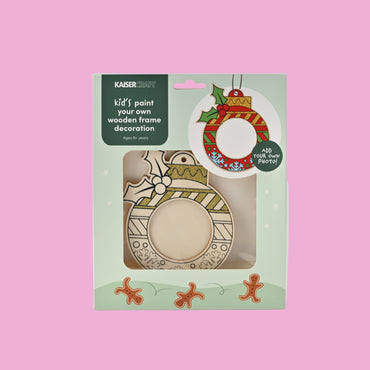 Kids Christmas Paint Your Own Wooden Frame Decoration - Bauble