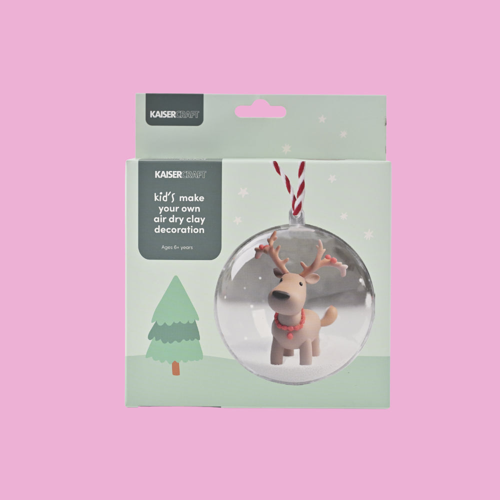 Kids Christmas Make Your Own Air Dry Clay Decorations - Reindeer