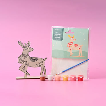 Christmas Paint Your Own Wooden Orament Painting Set - Reindeer