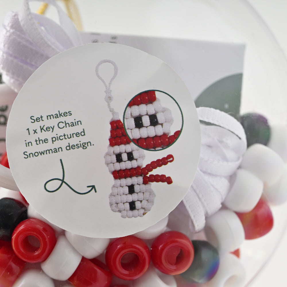 Christmas Bead Set Keychain Decorations - Snowman
