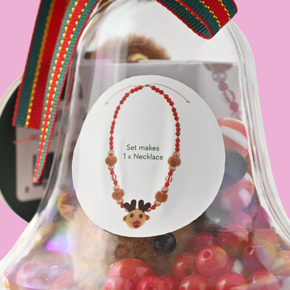 Christmas Bead Set Keychain Decorations - Bell Reindeer
