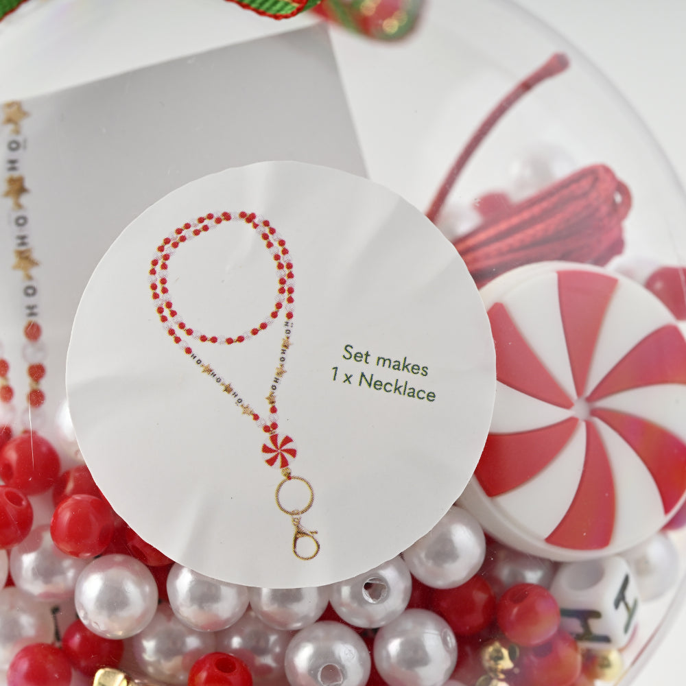 Christmas Bead Set Keychain Decorations - Bauble Ho Ho Ho