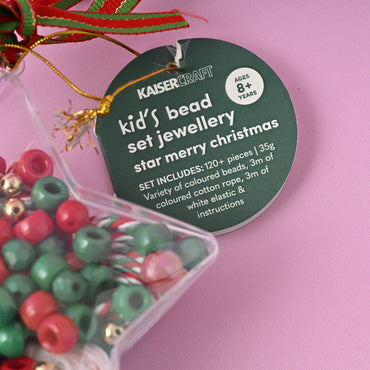 Christmas Bead Set Keychain Decorations - Star Merry Christmas