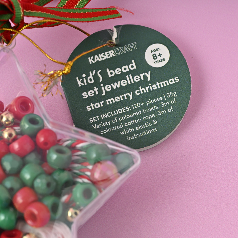 Christmas Bead Set Keychain Decorations - Star Merry Christmas