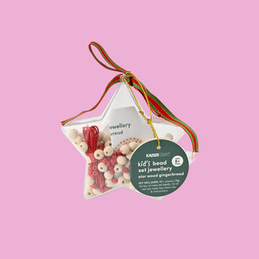 Christmas Bead Set Keychain Decorations - Star Wood Gingerbread