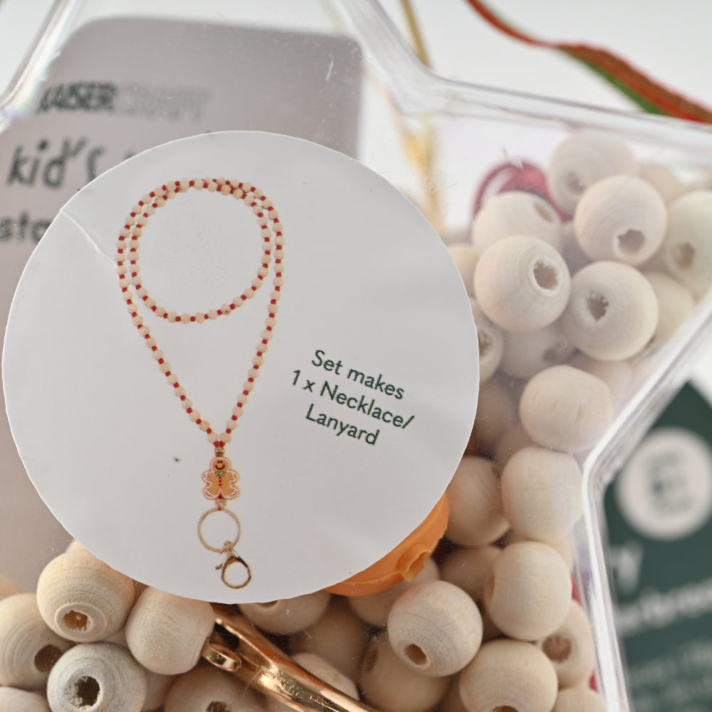 Christmas Bead Set Keychain Decorations - Star Wood Gingerbread