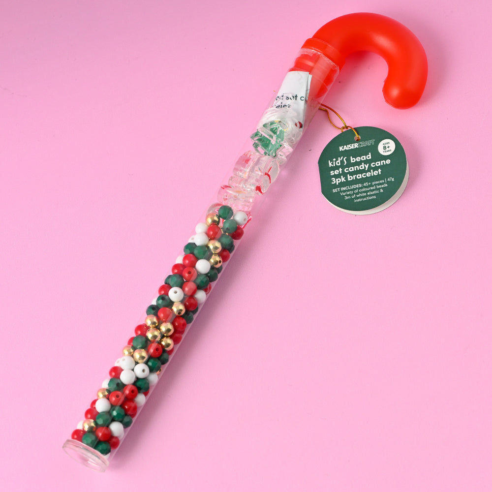Christmas Kid's Bead Set Candy Cane - 3 pack Bracelet