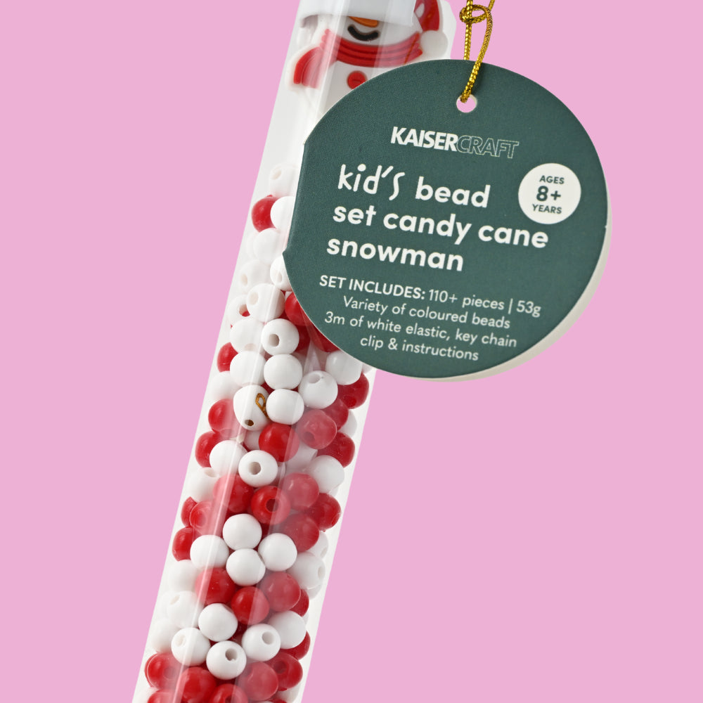 Christmas Bead Set Candy Cane - Snowman Necklace/Bracelet