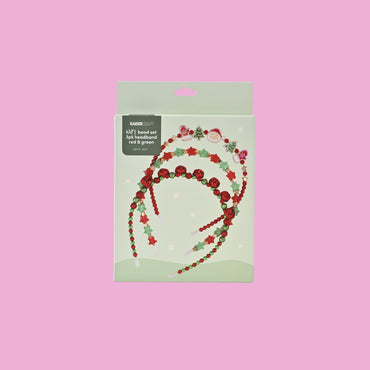 Christmas 3 Pack Bead Set Headband - Red and Green