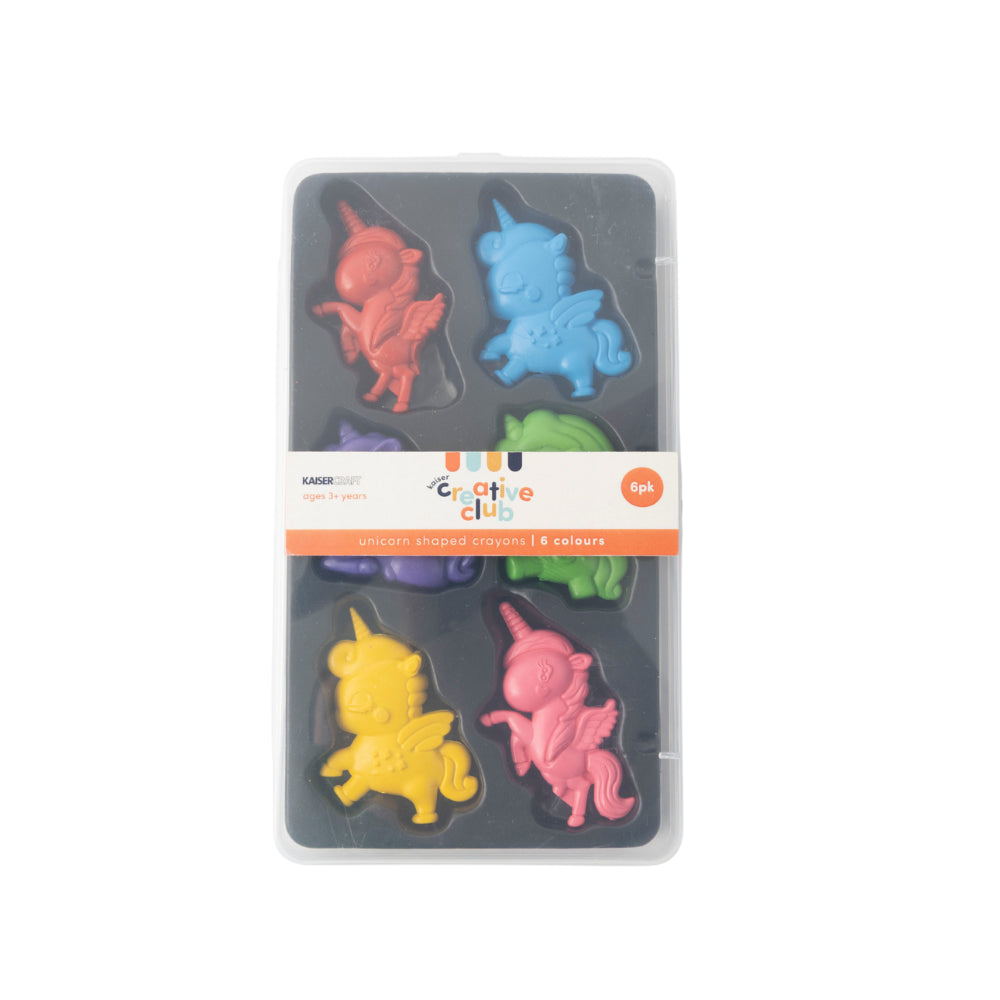 Creative Club Shaped Crayons 6pk - UNICORN