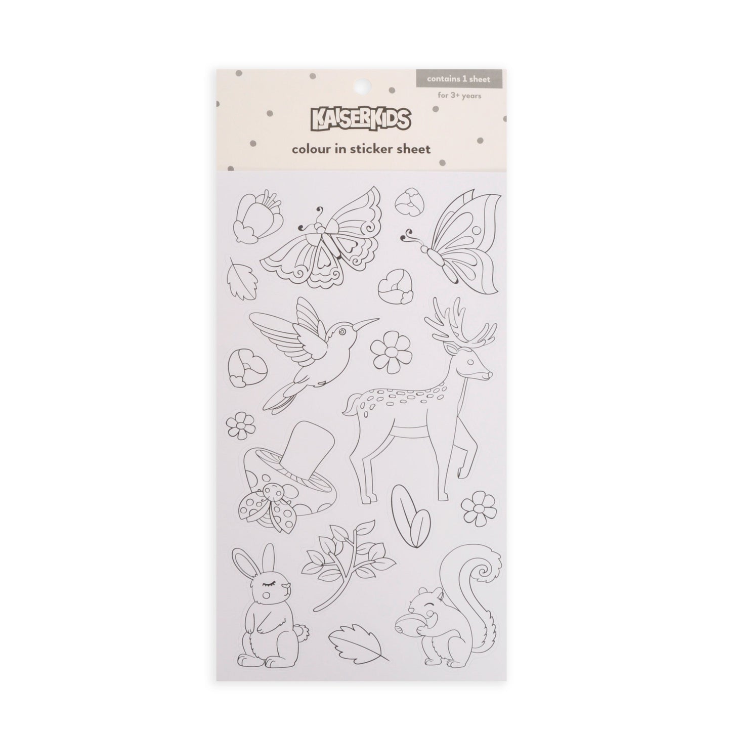 Kaiser Creative Club - Kids Sticker Sheet Colour In - WOODLAND