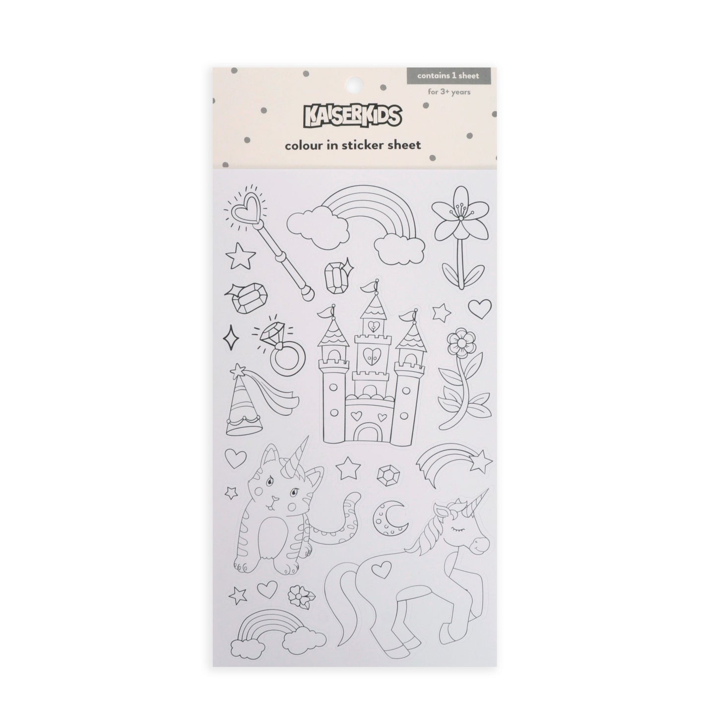 Kaiser Creative Club - Kids Sticker Sheet Colour In - ENCHANTED