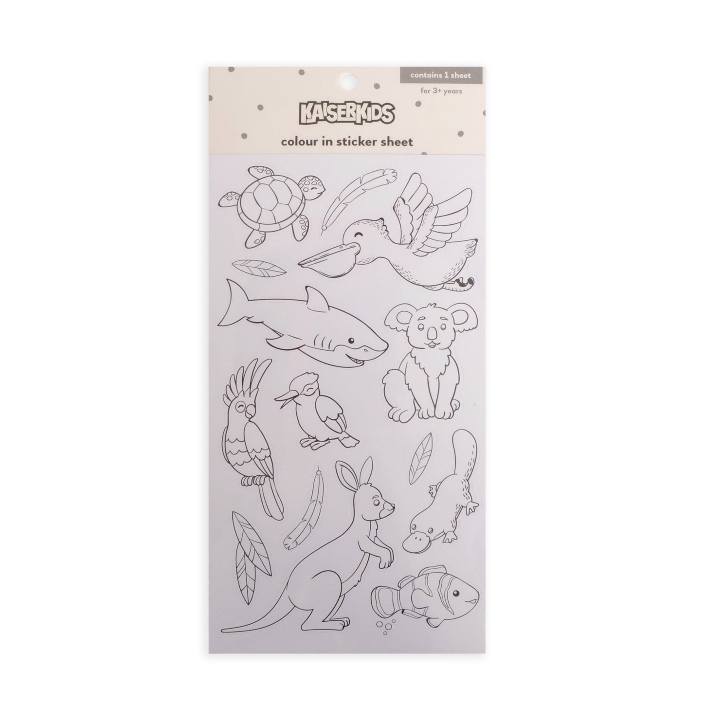 Kaiser Creative Club - Kids Sticker Sheet Colour In - AUSSIE