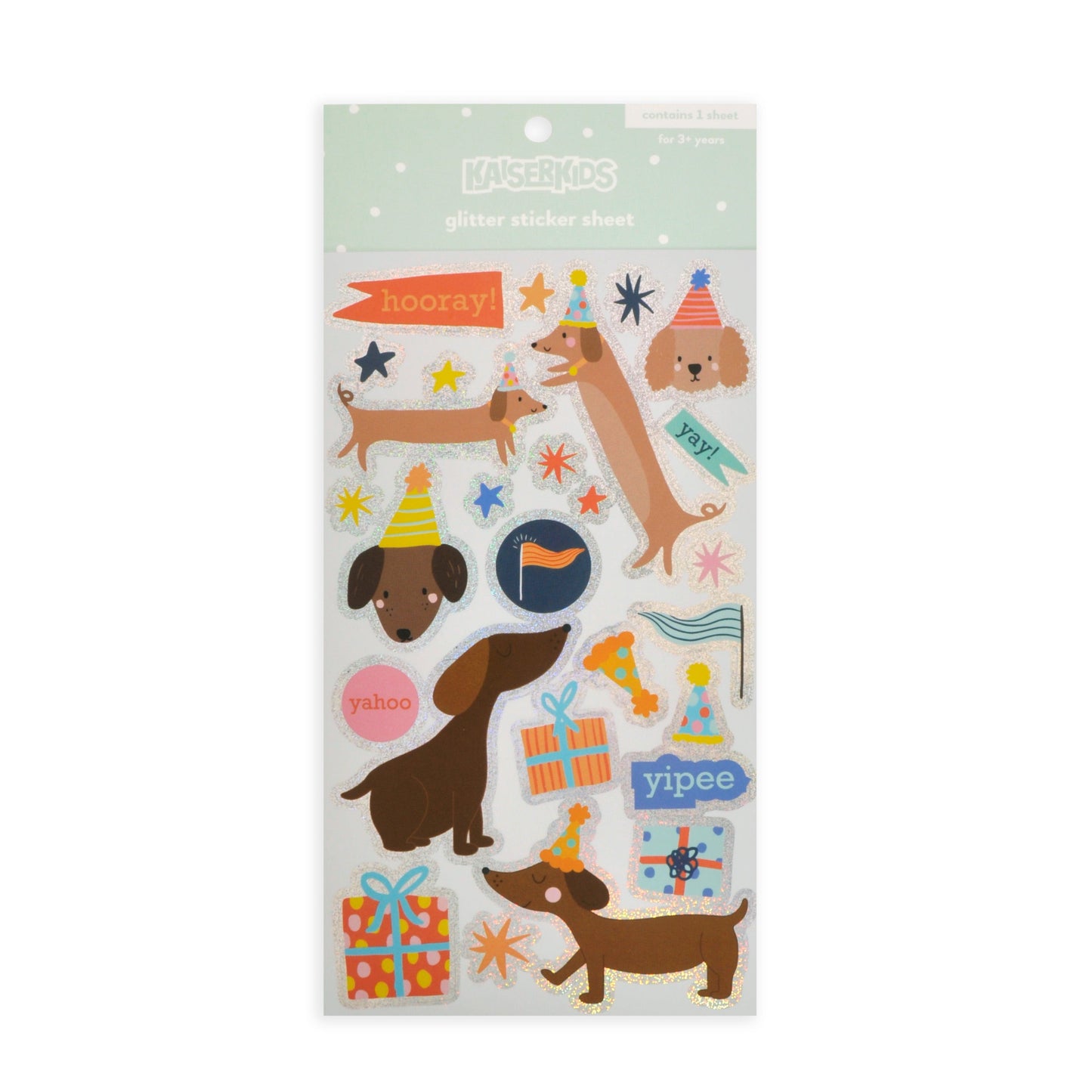 Kaiser Creative Club - Kids Sticker Sheet Glitter - PARTY PETS