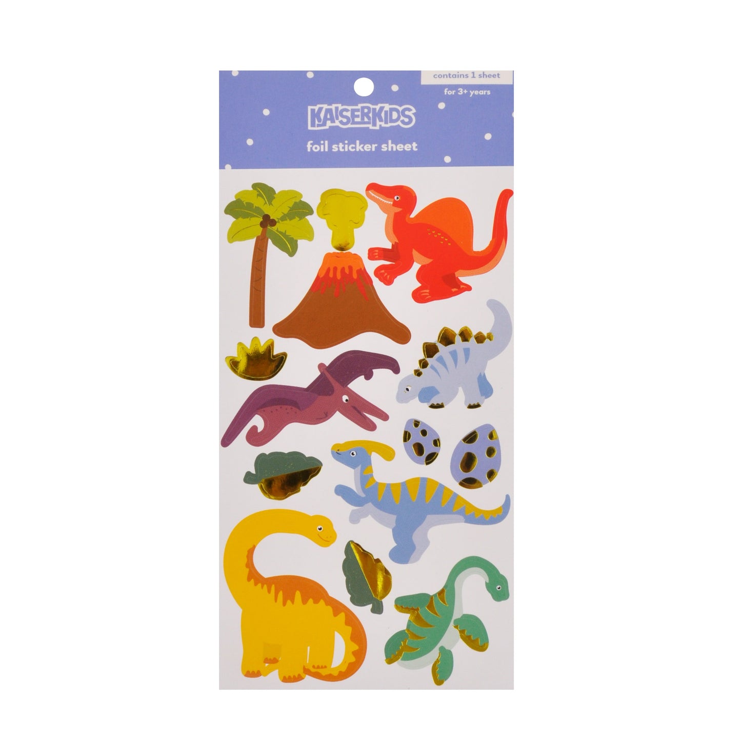 Kaiser Creative Club - Kids Sticker Sheet Holographic - DINO LAND