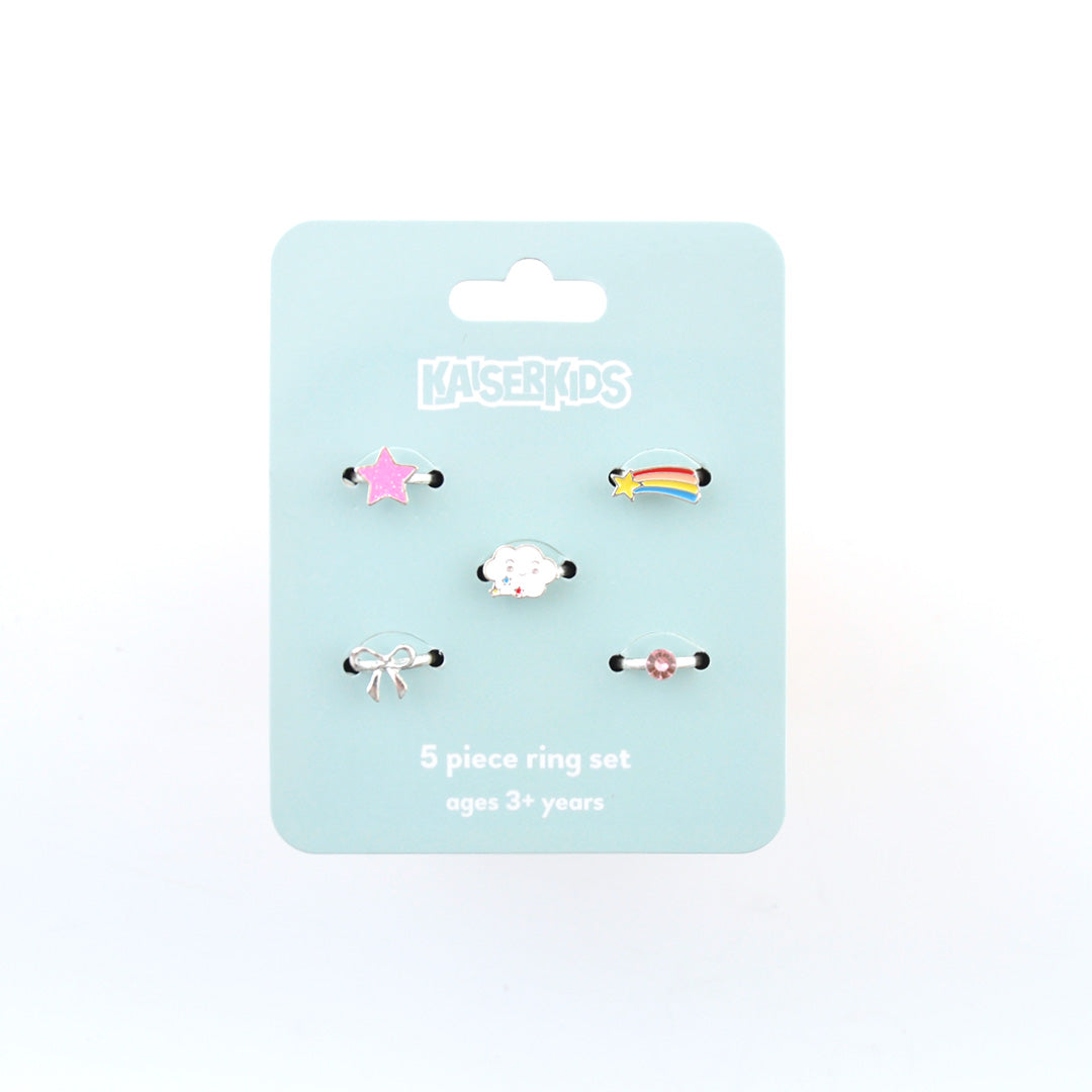 Ring Set 5Pc - Silver Star