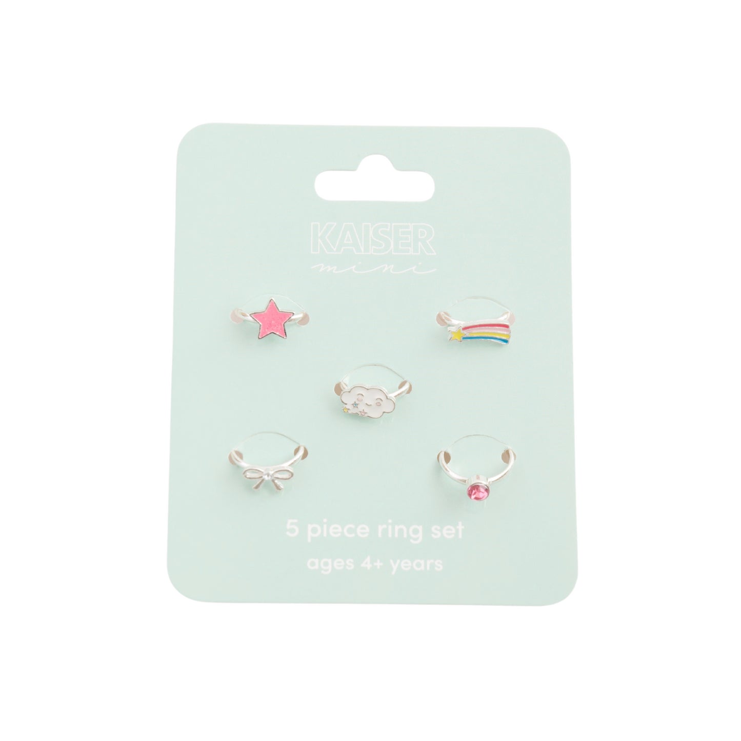 Kids Ring Set 5pc - SILVER STAR