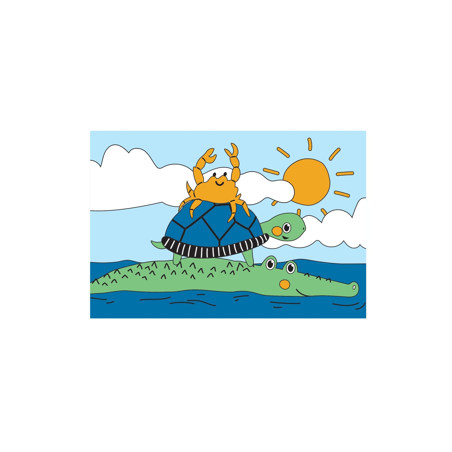 Kids Mini Canvas with Easel - CROC PILE