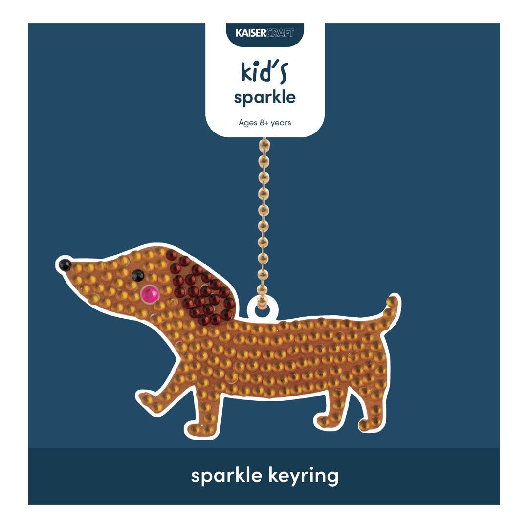 Creative Club - Kids Sparkle Keyring - SAUSAGE DOG