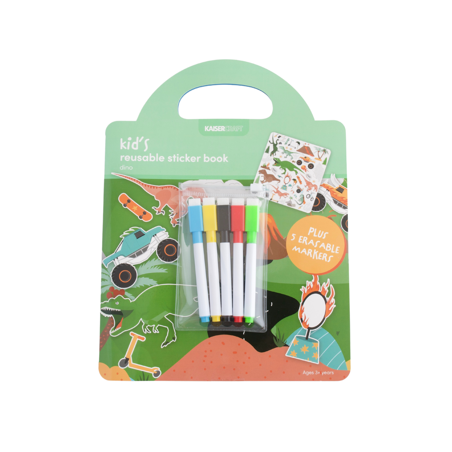 Kaiser Creative Club - Kids Reusable Sticker Book - DINO