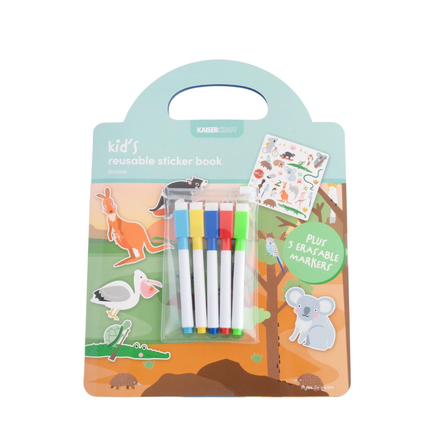 Kaiser Creative Club - Kids Reusable Sticker Book - AUSSIE