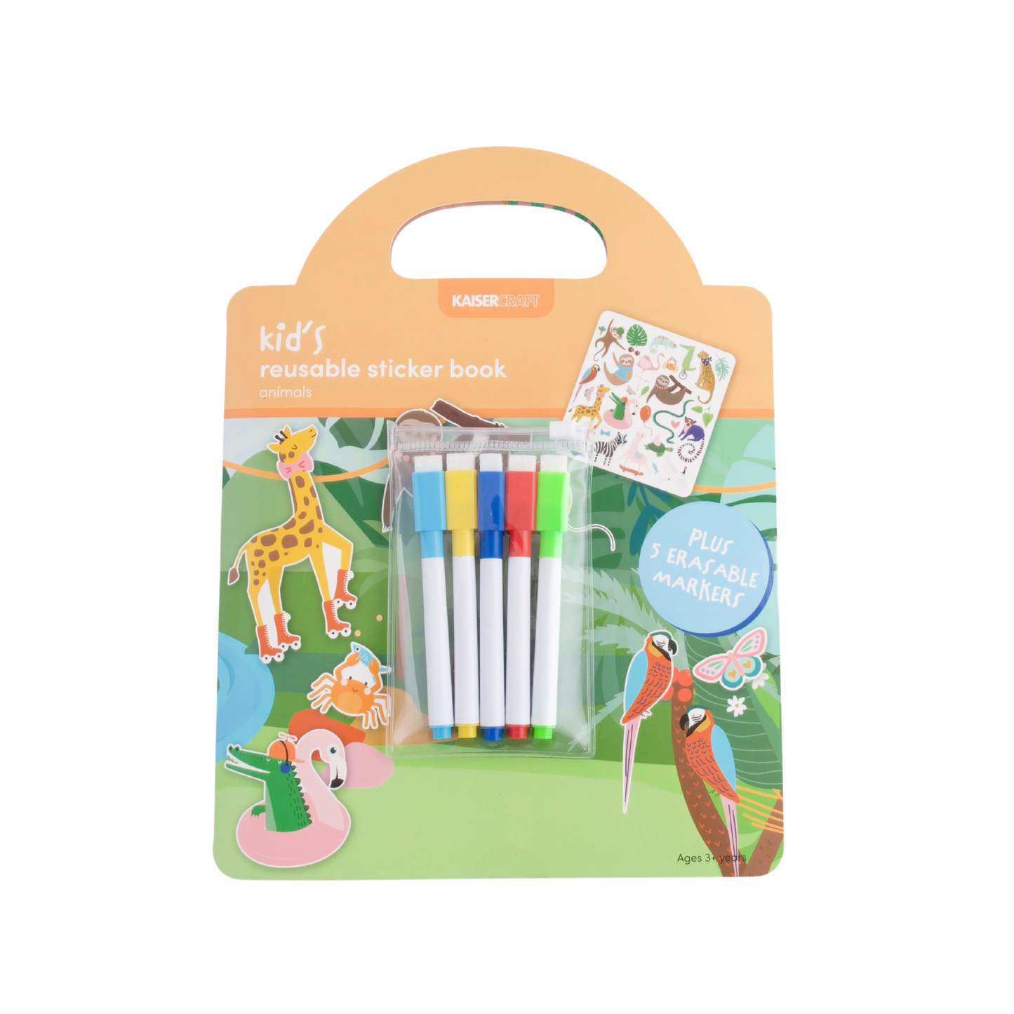 Kaiser Creative Club - Kids Reusable Sticker Book - ANIMALS