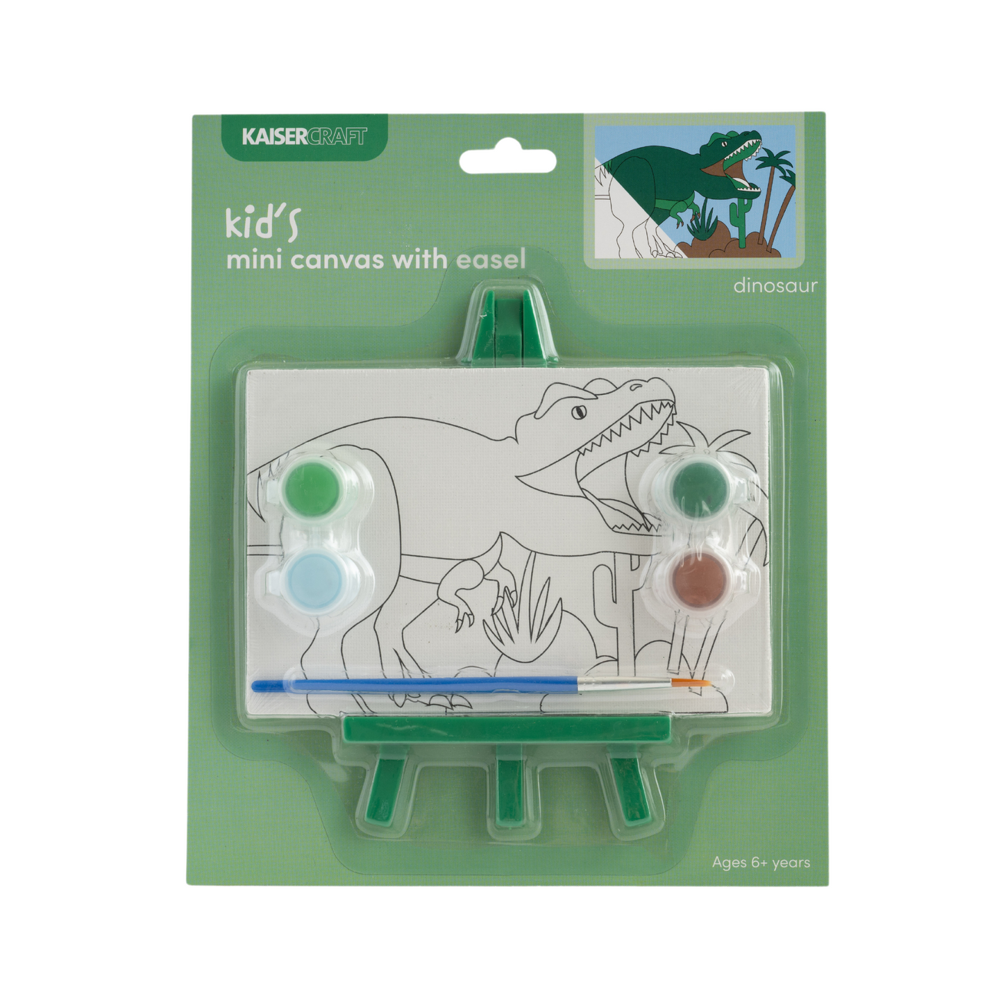 Kaiser Creative Club - Kids Canvas with Easel - DINOSAUR