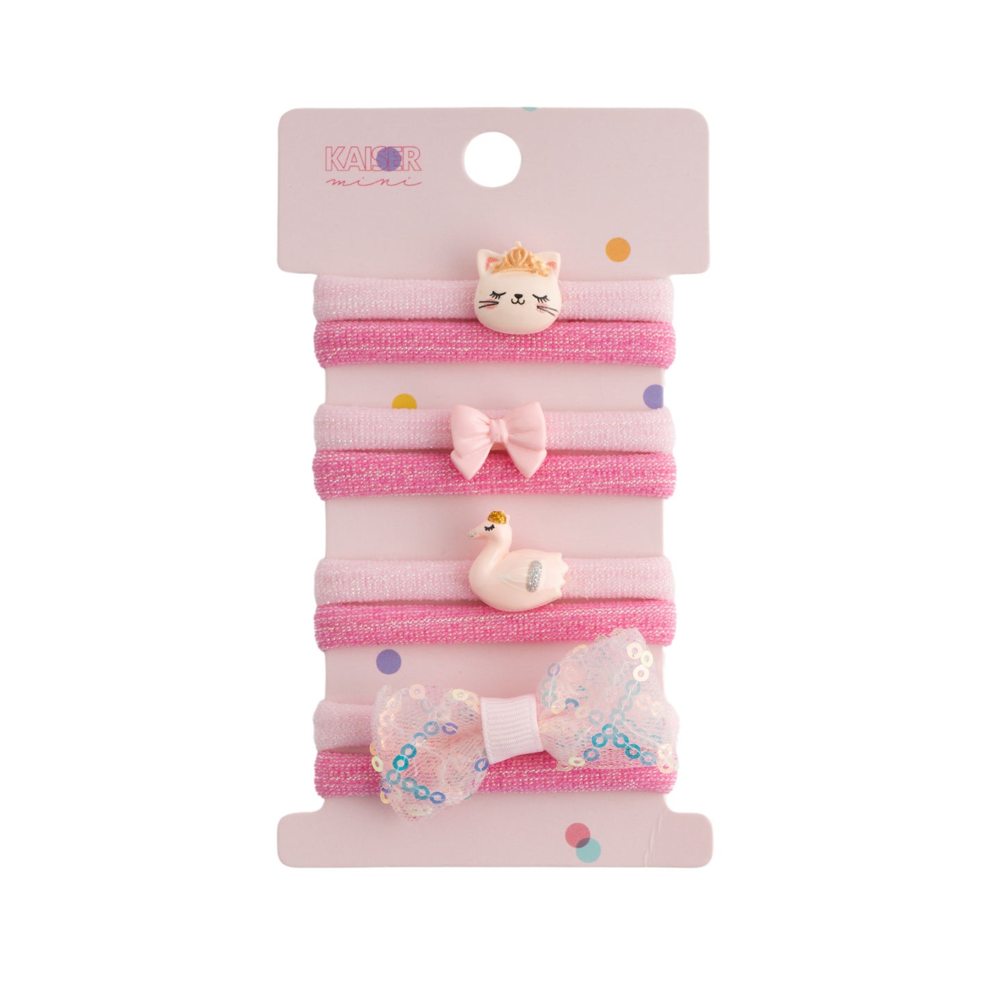 Kids 4pk Novelty Flat Hair Tie Set - BOW