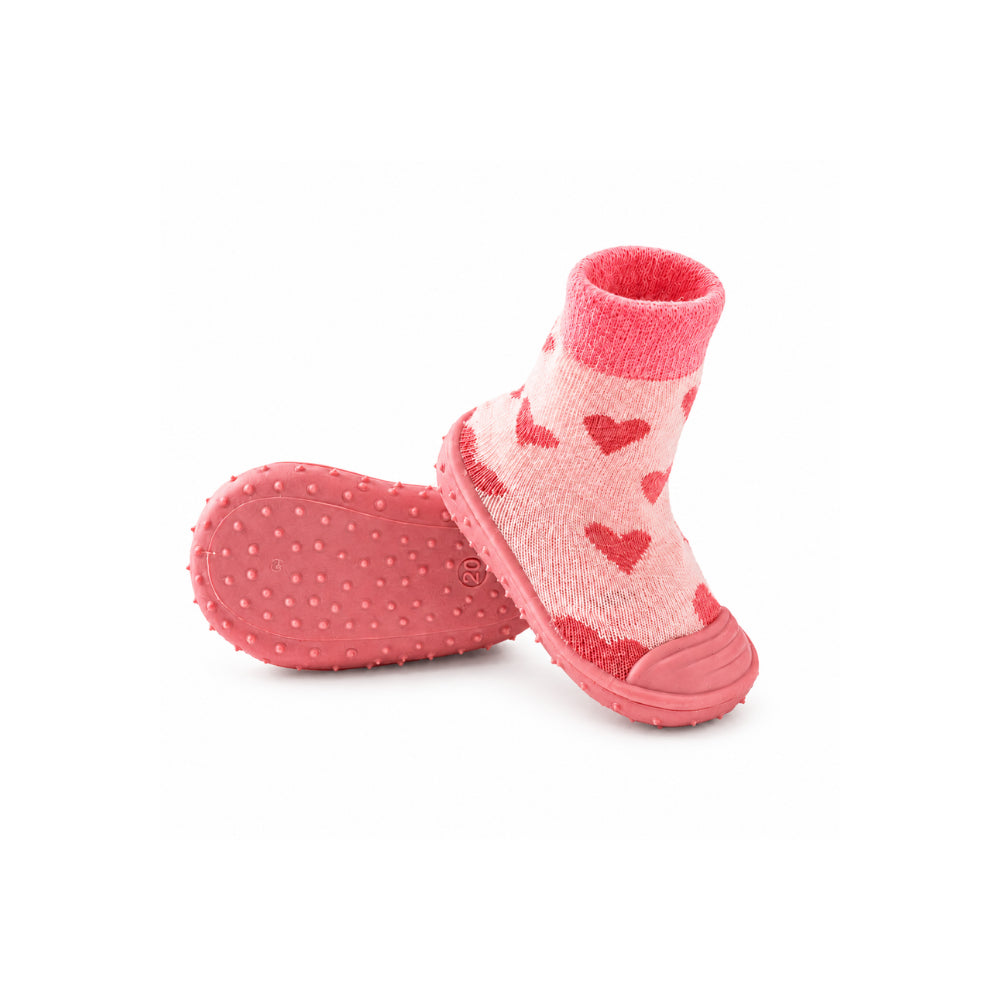 Peek-A-Boo Collection Baby Rubber Socks 6-12 months - HEARTS