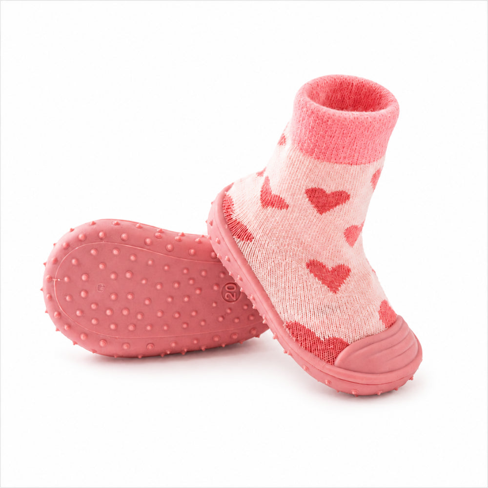 Peek-A-Boo Collection Baby Rubber Socks 18-24 months - HEARTS