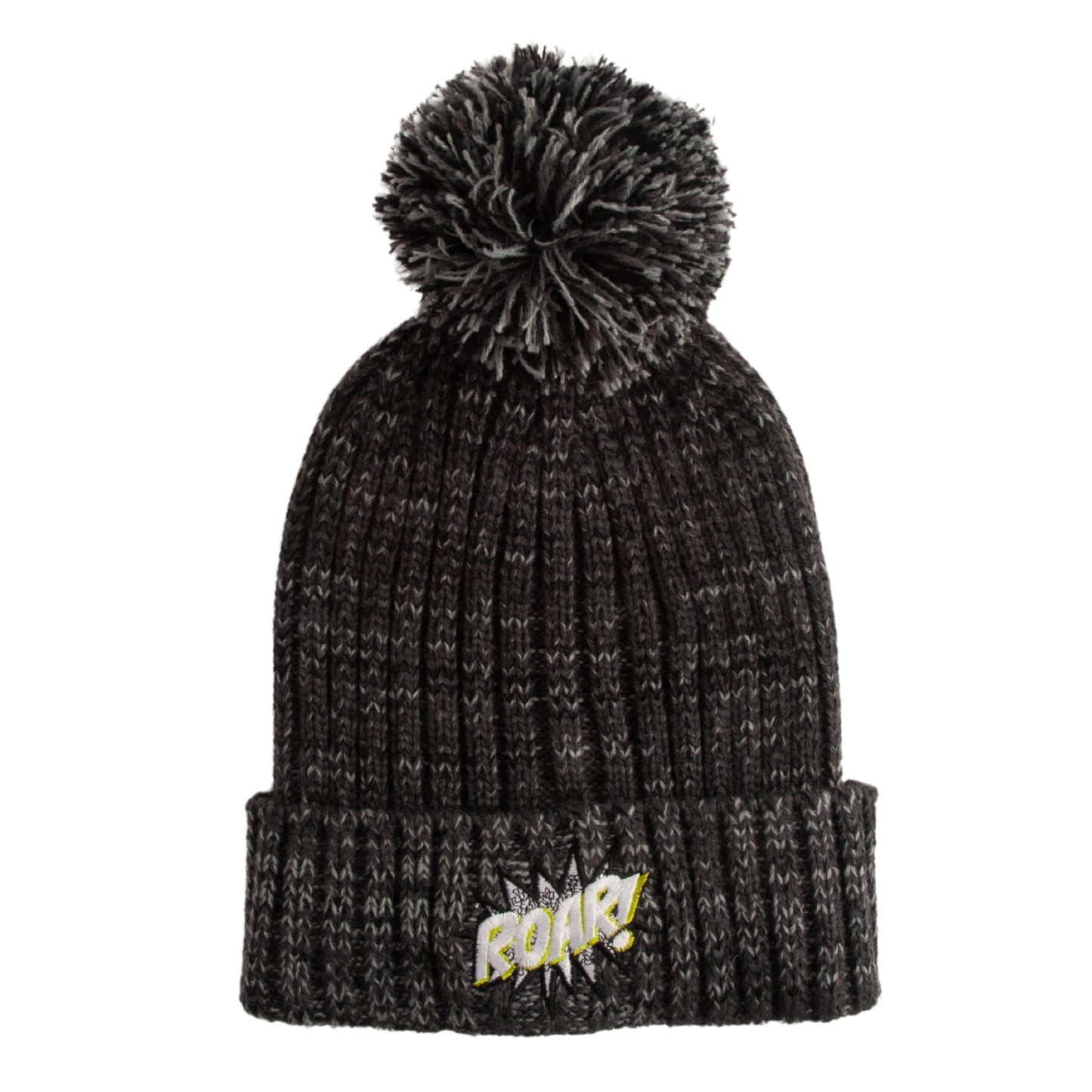K Mini Winter Beanie - CHARCOAL ROAR POM POM