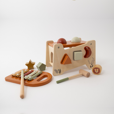 K Mini Baby Wooden Toys - Musical Wooden Play Bench