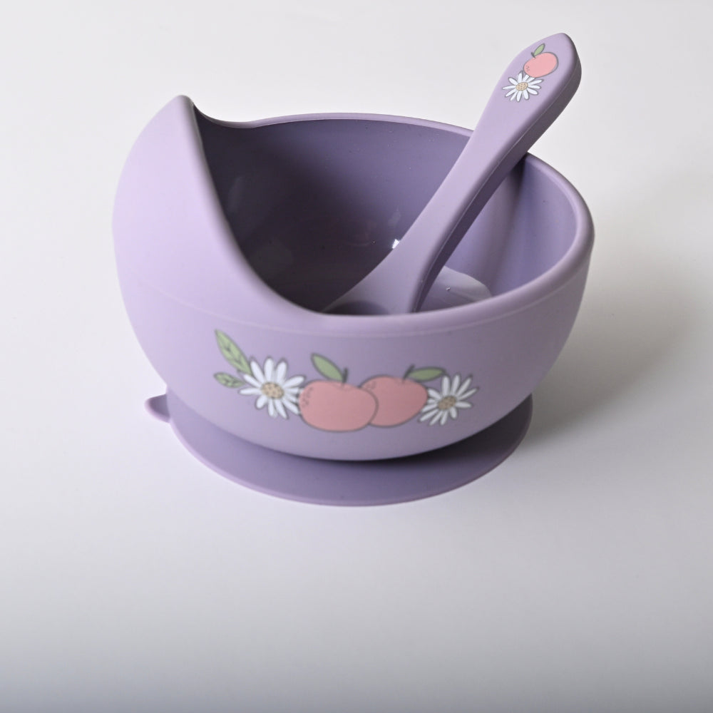 Tiny Orchard Baby Silicone Bowl & Spoon Set - FRUIT