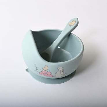 Tiny Orchard Baby Silicone Bowl & Spoon Set - BUNNY