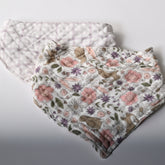 Tiny Orchard Baby 2 pack Muslin Bandana Bibs - FLORAL BUNNIES
