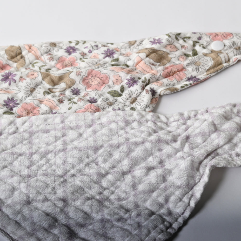 Tiny Orchard Baby 2 pack Muslin Bandana Bibs - FLORAL BUNNIES