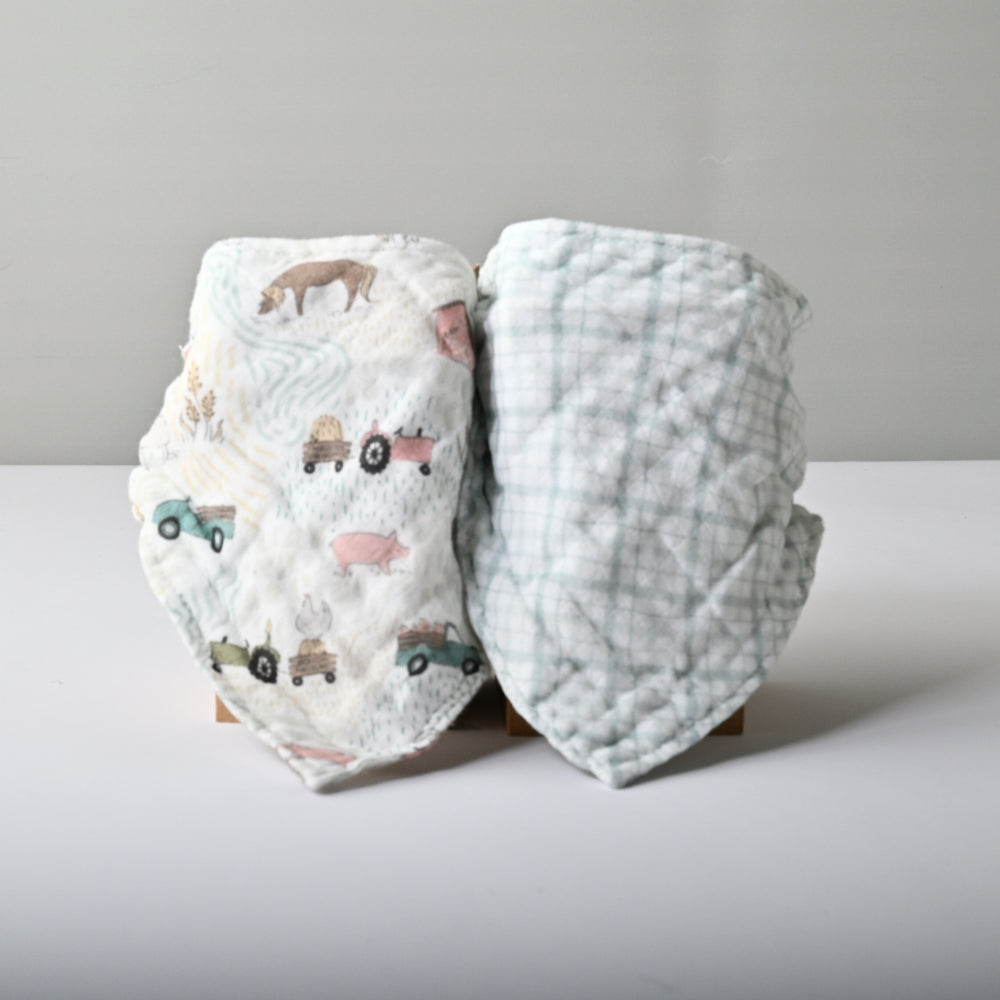 Tiny Orchard Baby 2 pack Muslin Bandana Bibs - FARM