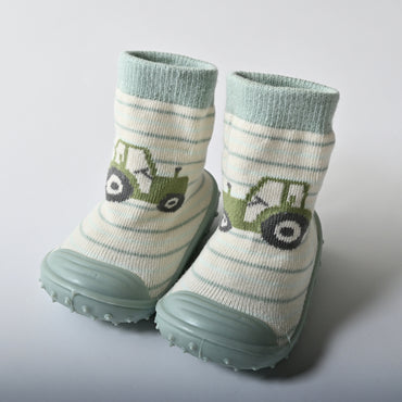 Tiny Orchard Baby Rubber Socks - TRACTOR