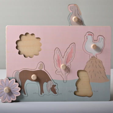 Tiny Orchard Baby Wooden Puzzle - FIELD